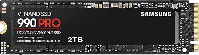 وسيط تخزين ذو حالة ثابتة SSD 990 برو من سامسونج بسعة 2 تيرابايت - (MZ-V9P2T0BW)