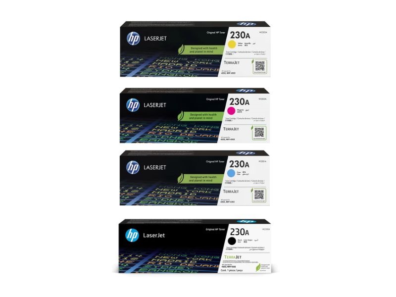 اتش بي 230A مجموعة خراطيش مسحوق حبر أصلية (4 قطع متعدد الألوان)