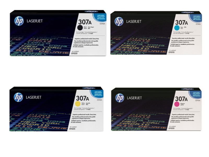 اتش بي 307A مجموعة خراطيش مسحوق حبر أصلية (4 قطع متعدد الألوان)